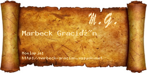 Marbeck Gracián névjegykártya